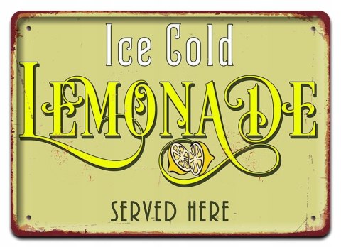 LEMONIADA METALOWY SZYLD PLAKAT RETRO #07953