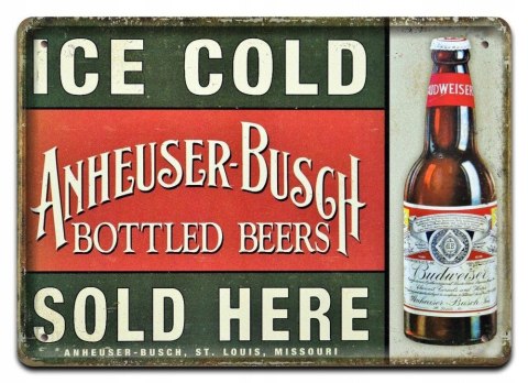 PIWO ANHEUSER BUSCH METALOWY SZYLD RETRO #07599