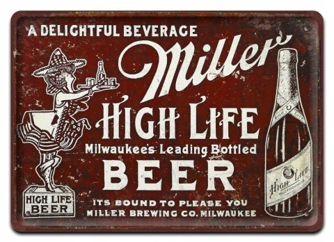 PIWO MILLER PLAKAT METALOWY SZYLD RETRO #07798
