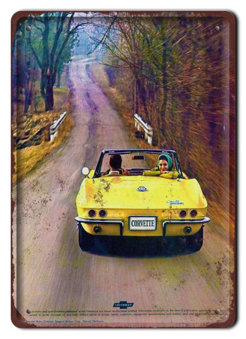 CORVETTE METALOWY SZYLD VINTAGE PLAKAT RETRO #05357