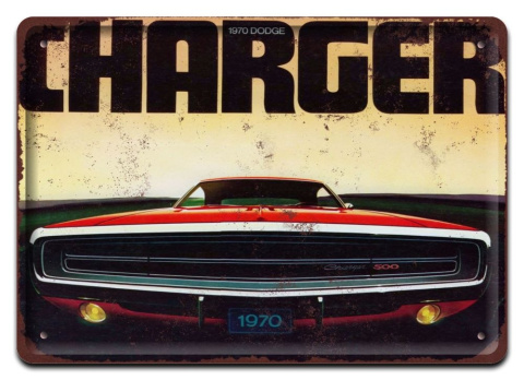 DODGE CHARGER METALOWY SZYLD VINTAGE RETRO #05364