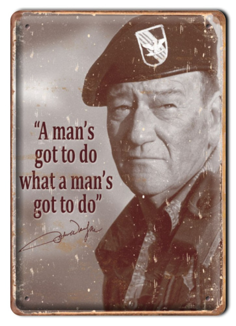 JOHN WAYNE METALOWY SZYLD PLAKAT RETRO #00305