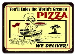 PIZZA METALOWY SZYLD TABLICZKA OBRAZEK RETRO #2334
