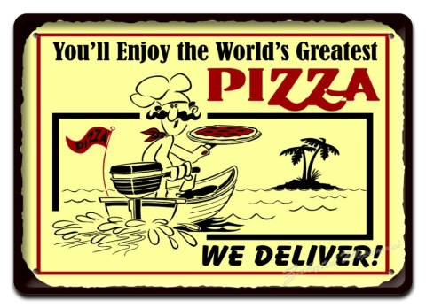 PIZZA METALOWY SZYLD TABLICZKA OBRAZEK RETRO #2334