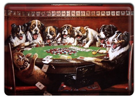 POKER METALOWY SZYLD PLAKAT VINTAGE RETRO #00612