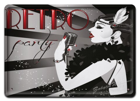 RETRO PARTY METALOWY SZYLD PLAKAT OBRAZEK #04701