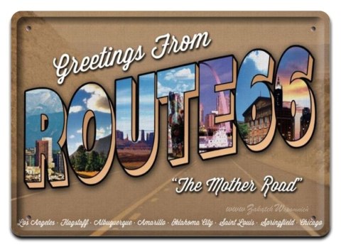 ROUTE 66 METALOWY SZYLD PLAKAT OBRAZEK VINTAGE #01312