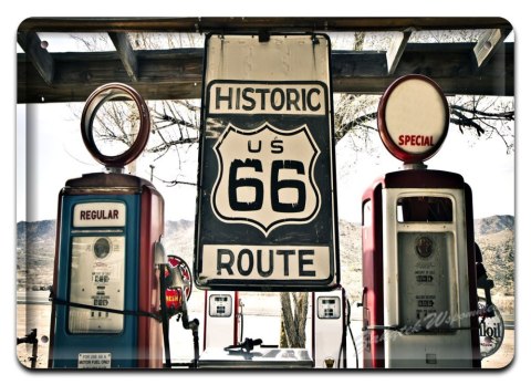 ROUTE 66 METALOWY SZYLD PLAKAT VINTAGE RETRO #03469