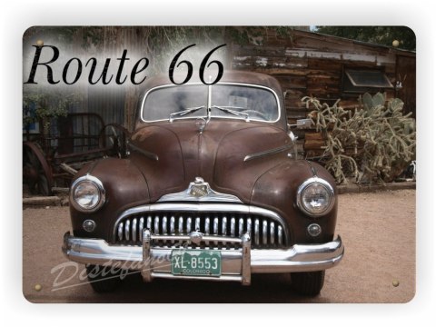 ROUTE 66 METALOWY SZYLD PLAKAT VINTAGE RETRO #04211