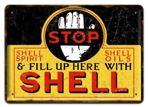 SHELL METALOWY SZYLD PLAKAT VINTAGE RETRO #01399