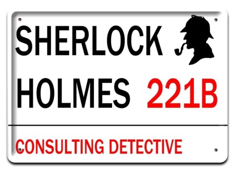 SHERLOCK HOLMES METALOWY SZYLD PLAKAT RETRO #08547