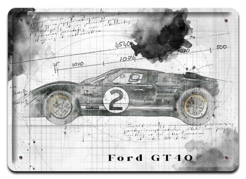 FORD GT PLAKAT METALOWY SZYLD OBRAZEK RETRO #21267