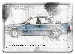 MERCEDES 190E PLAKAT METALOWY SZYLD OBRAZEK #21271