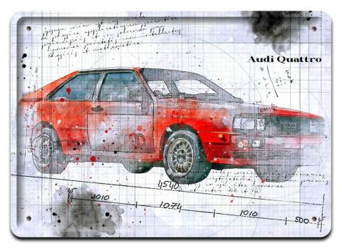 AUDI QUATTRO PLAKAT METALOWY SZYLD OBRAZEK #21276