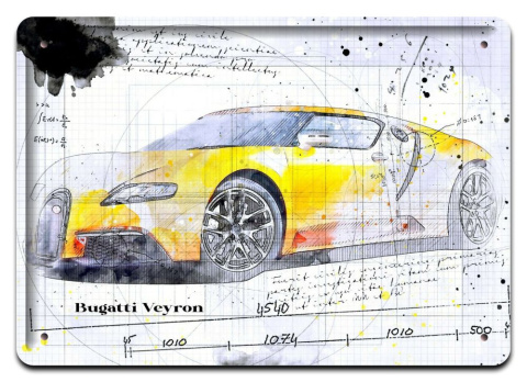 BUGATTI PLAKAT METALOWY SZYLD OBRAZEK RETRO #21278