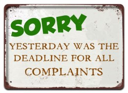 SORRY METALOWY SZYLD PLAKAT VINTAGE RETRO #08391