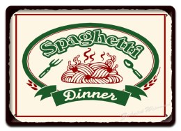 SPAGHETTI METALOWY SZYLD OBRAZEK VINTAGE #02333