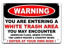 WARNING METALOWY SZYLD PLAKAT RETRO #08572