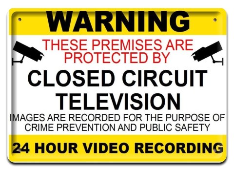 WARNING METALOWY SZYLD PLAKAT VINTAGE RETRO #08381