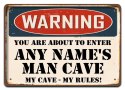 WARNING METALOWY SZYLD PLAKAT VINTAGE RETRO #08495