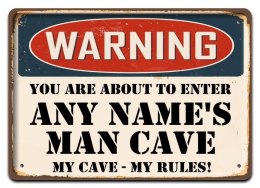 WARNING METALOWY SZYLD PLAKAT VINTAGE RETRO #08495