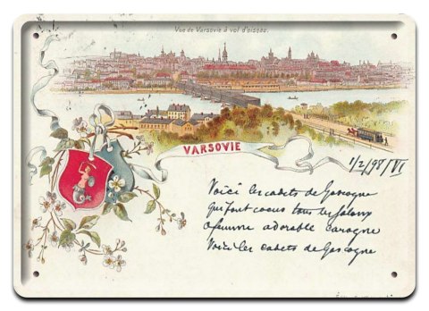 WARSZAWA PLAKAT METALOWY SZYLD OBRAZEK RETRO #20037