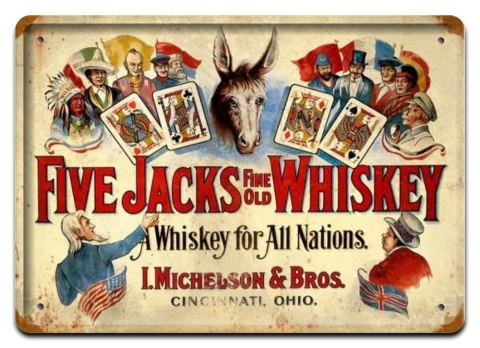 WHISKEY METALOWY SZYLD PLAKAT RETRO #01211