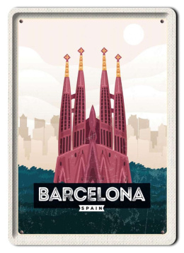 BARCELONA PLAKAT METALOWY OBRAZEK #13485