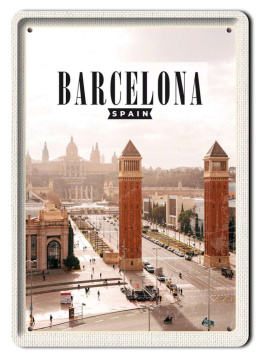 BARCELONA PLAKAT METALOWY OBRAZEK #13502