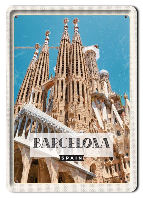 BARCELONA PLAKAT METALOWY OBRAZEK #13589