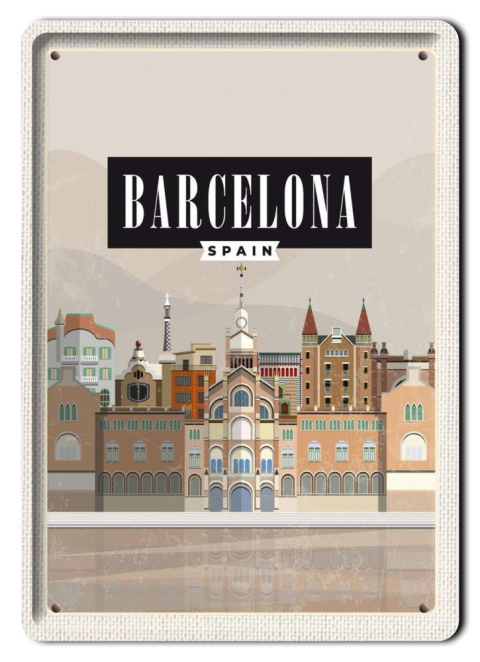 BARCELONA PLAKAT METALOWY OBRAZEK #13676