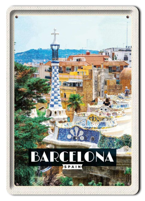 BARCELONA PLAKAT METALOWY OBRAZEK #13761