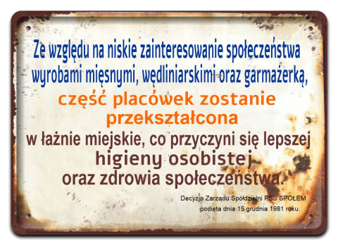 PRL BHP PLAKAT METALOWY OBRAZEK #15694