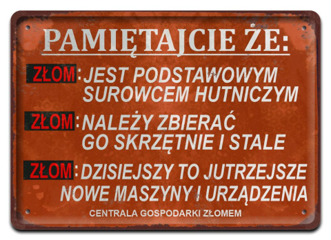 PRL BHP PLAKAT METALOWY OBRAZEK #15746