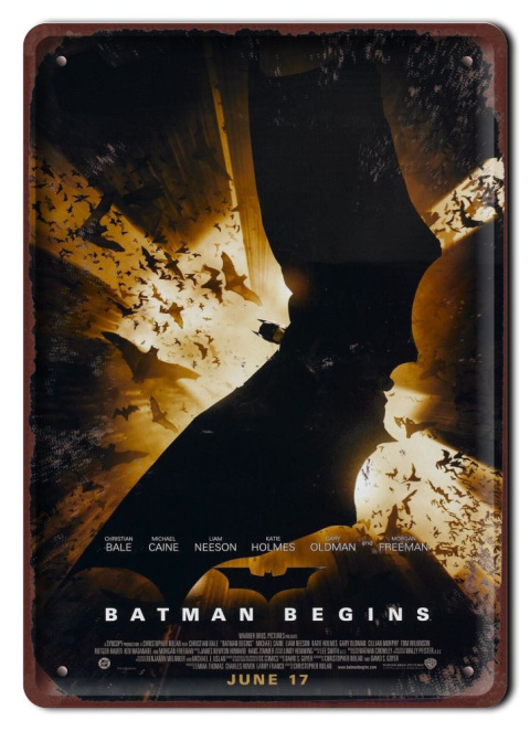 BATMAN BEGINS Plakat filmowy-metalowy #15439