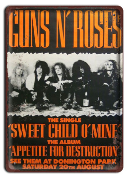 Rock and roll metalowy Plakat Muzyczny szyld #15947
