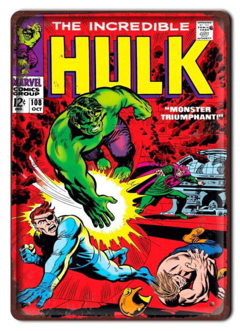 KOMIKS Plakat Metalowy Szyld Obrazek HULK #16965