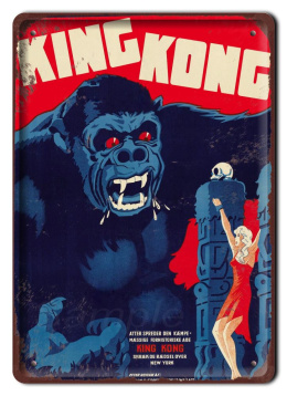 King Kong Plakat Filmowy Hit Metalowy Szyld #17256