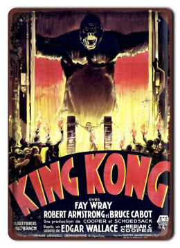 King Kong Plakat Filmowy Hit Metalowy Szyld #17257