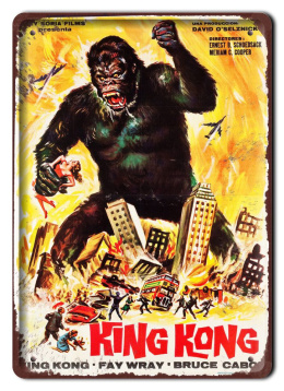 King Kong Plakat Filmowy Hit Metalowy Szyld #17258
