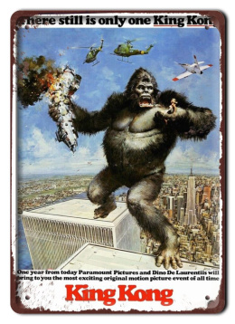 King Kong Plakat Filmowy Hit Metalowy Szyld #17260