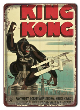 King Kong Plakat Filmowy Hit Metalowy Szyld #17263