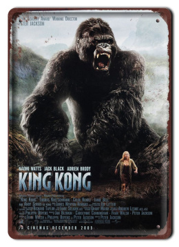 King Kong Plakat Filmowy Hit Metalowy Szyld #17270