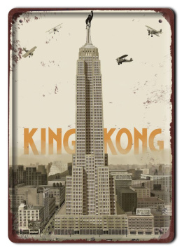 King Kong Plakat Filmowy Hit Metalowy Szyld #17272