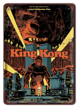 King Kong Plakat Filmowy Hit Metalowy Szyld #17278