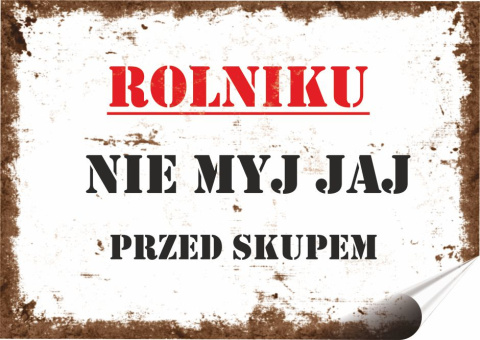 PRL Plakat Samoprzylepny, Plakietka, (motyw metalowego szyldu)#12544