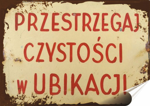 PRL Plakat Samoprzylepny, Plakietka, (motyw metalowego szyldu)#12603