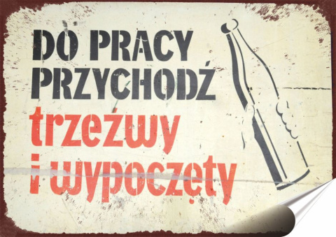 PRL Plakat Samoprzylepny, Plakietka, (motyw metalowego szyldu)#12631