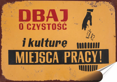 PRL Plakat Samoprzylepny, Plakietka, (motyw metalowego szyldu)#12633