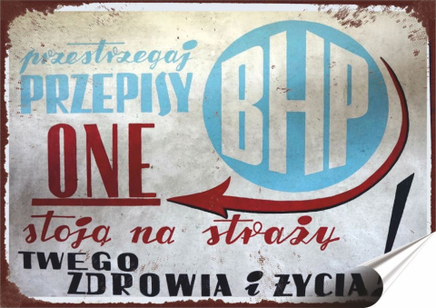 PRL Plakat Samoprzylepny, Plakietka, (motyw metalowego szyldu)#12635